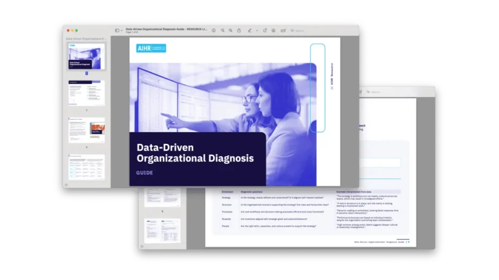A preview of the Data-Driven Organizational Diagnosis Guide.